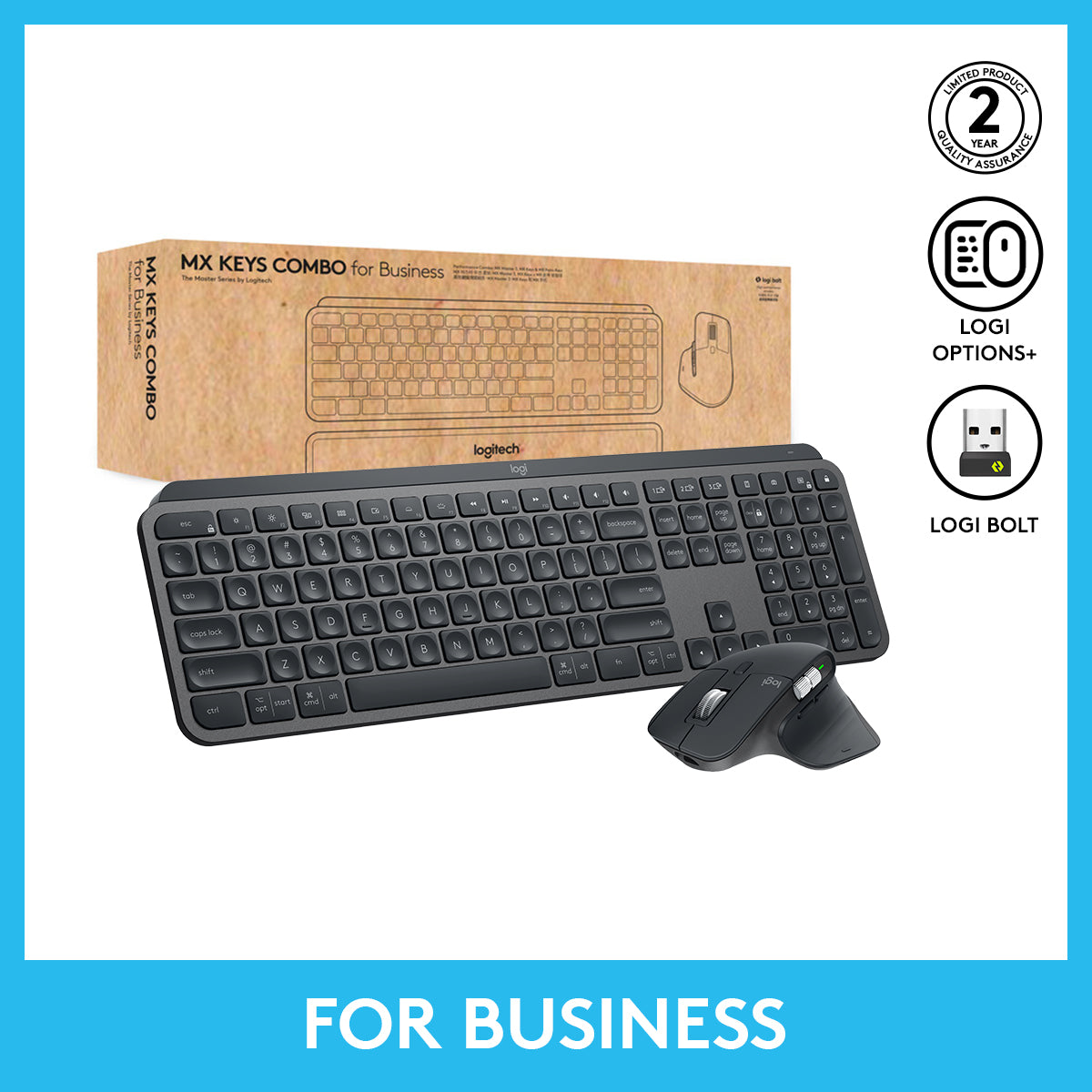 MX KEYS 及 MX Master 3S for Business 無線鍵鼠套裝